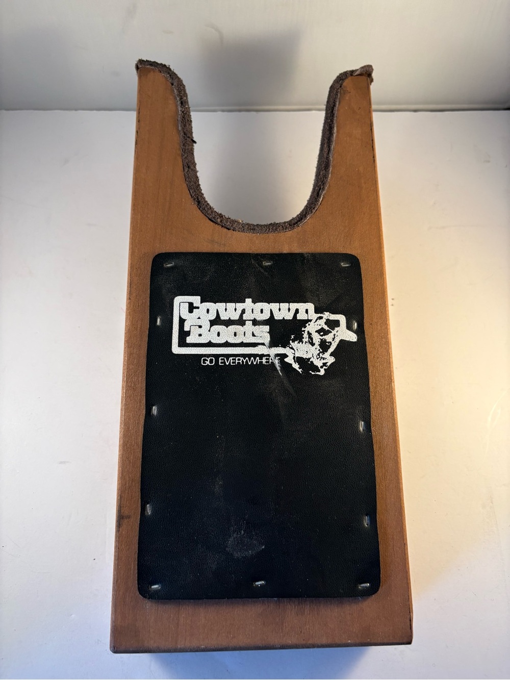 Vintage Cowtown Boot Shoe Jack Brown Cowboy Western Roper Wood Leather Footwear